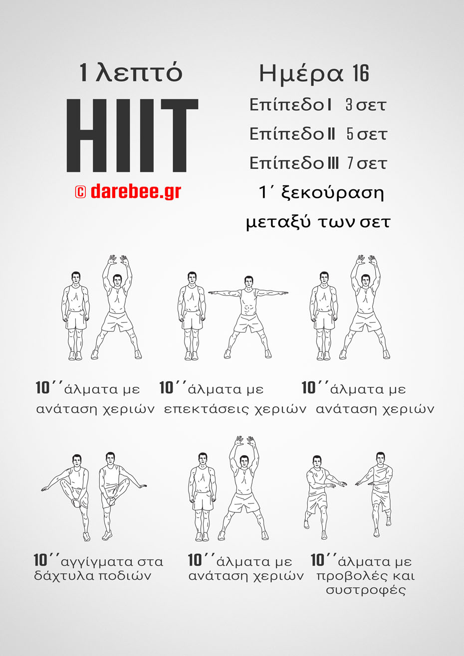 1-Mniute HIIT - 30-Day Program by DAREBEE