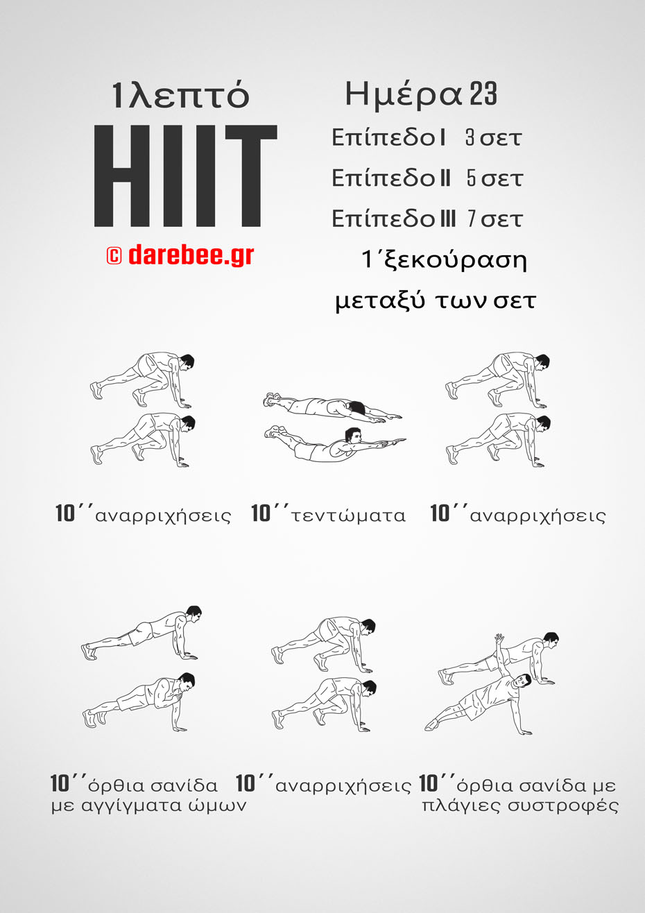 1-Mniute HIIT - 30-Day Program by DAREBEE