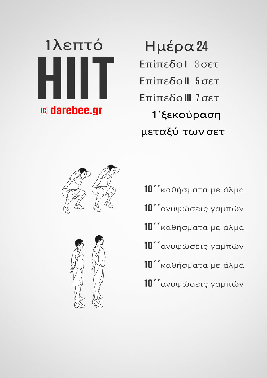 1-Mniute HIIT - 30-Day Program by DAREBEE