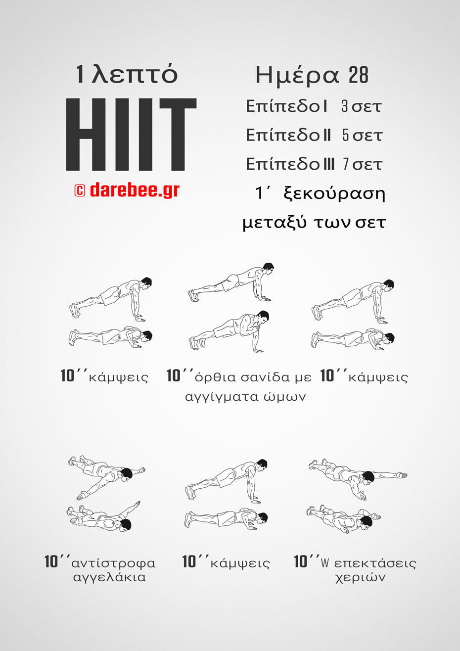 1-Mniute HIIT - 30-Day Program by DAREBEE