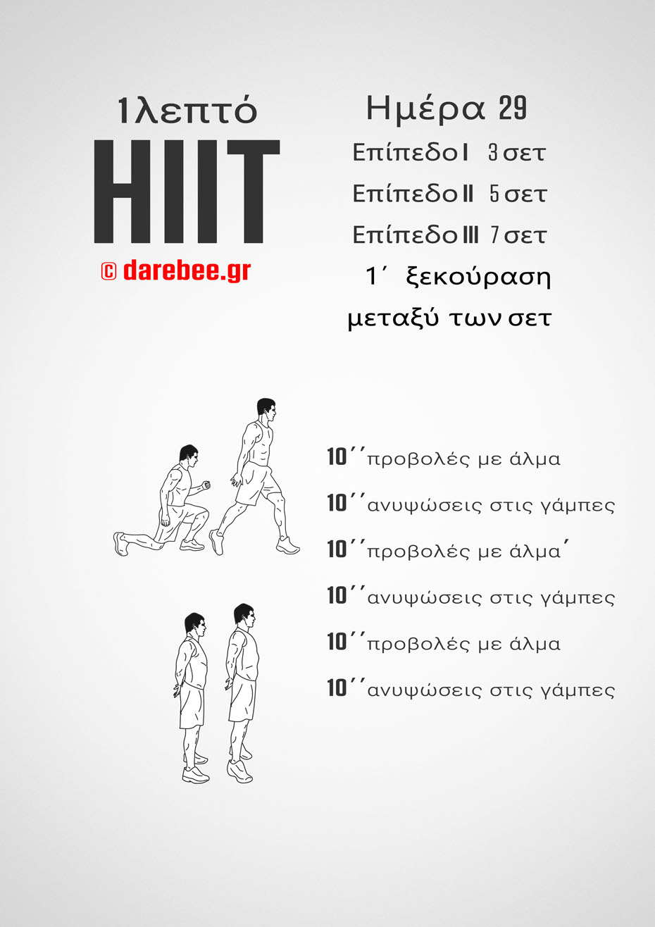 1-Mniute HIIT - 30-Day Program by DAREBEE