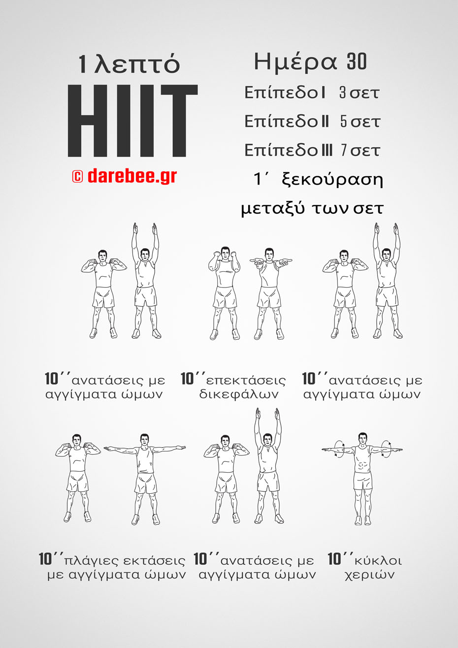 1-Mniute HIIT - 30-Day Program by DAREBEE