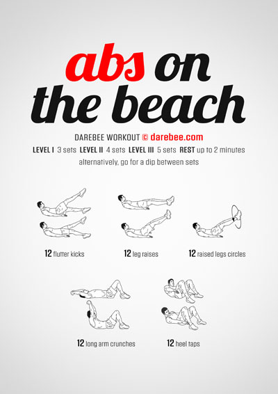Abs On The Beach is a Darebee fitness workout that will make your abs and core burn and the best news yet, you won't even have to leave your beach towel.