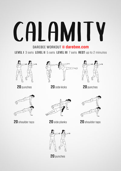 Calamity is a combat moves based workout that helps you gain greater control over your body and, as scientific research shows, over your mind.