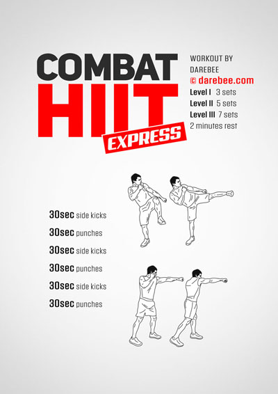 Combat High Intensity Interval Training program from Darebee, totally free