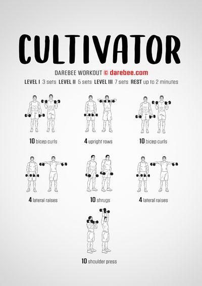 Cultivator is a Darebee home-fitness upper body strength workout that helps activate the body's adaptive response and build stronger muscles.
