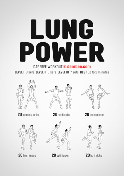 Lung Power is a Darebee home fitness workout that helps you work your diaphragm muscles but also gets your body temperature up and your blood flowing throughout your body.
