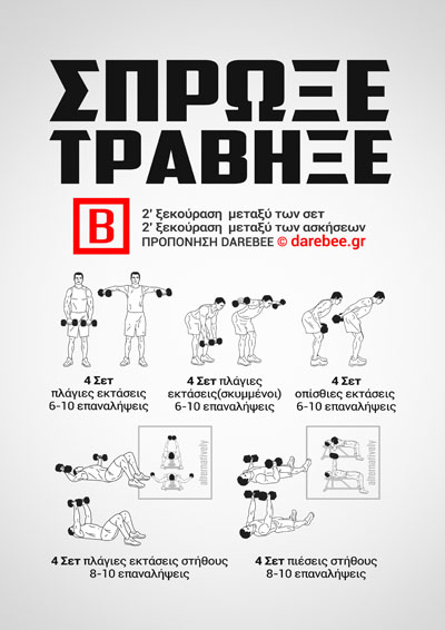 Darebee home-fitness Push, Pull, Legs for upper body and abs strength workout.